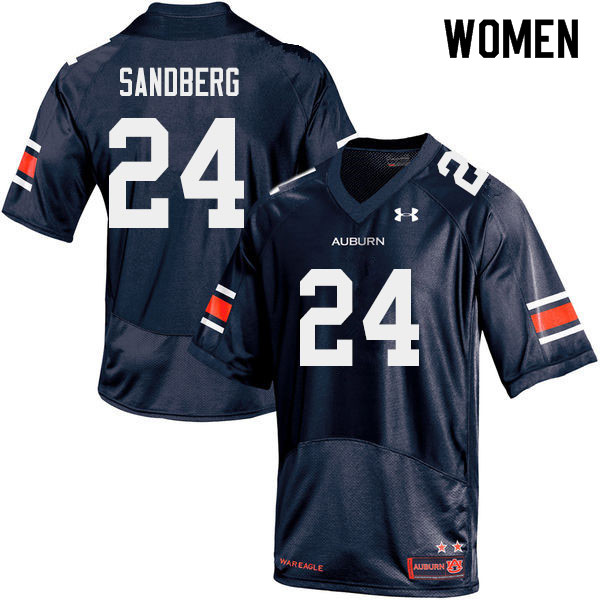 Women #24 Cord Sandberg Auburn Tigers College Football Jerseys Sale-Navy